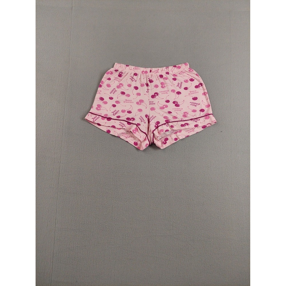Juicy Couture Women Pajama Shorts S Multicolor Cherry Elastic Waist Sleepwear